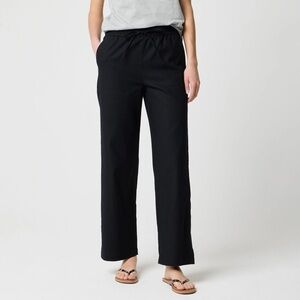 J. Crew Factory - Versatile Linen-Blend Wide-Leg Drawstring Pants Size 10 Black